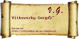 Vitkovszky Gergő névjegykártya