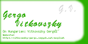 gergo vitkovszky business card